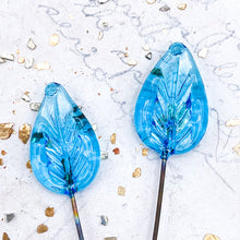 Load image into Gallery viewer, Beautiful Blue Rita Leaf Head Pin Pair