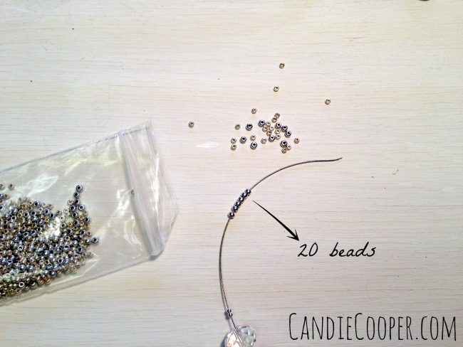 String a row of seed beads