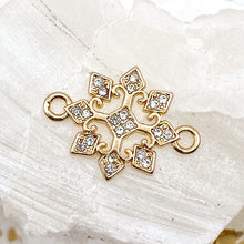 Load image into Gallery viewer, Cubic Zirconia Gold-Plated Snowflake Connector Charm
