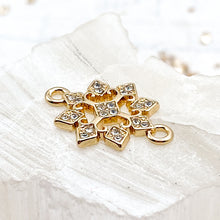 Load image into Gallery viewer, Cubic Zirconia Gold-Plated Snowflake Connector Charm
