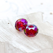 Load image into Gallery viewer, 8mm Scarlet Shimmer Premium Austrian Crystal Large Hole Roller Pair
