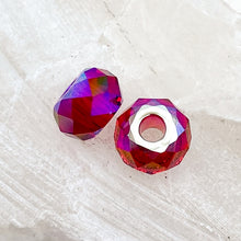 Load image into Gallery viewer, 8mm Scarlet Shimmer Premium Austrian Crystal Large Hole Roller Pair
