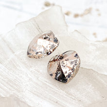 Load image into Gallery viewer, Discontinued! - 10.3x10mm Rose Patina Xilion Heart Premium Crystal Charm Pair
