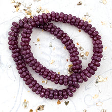 Load image into Gallery viewer, 5mm Ruby Red with an Etched Finish, Gold Luster, and Metallic Pink Wash Forget-Me-Not Spacer Strand
