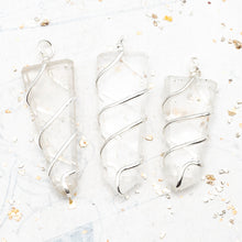 Load image into Gallery viewer, Flat Quartz with Wire Wrap Pendant - Tucson Find
