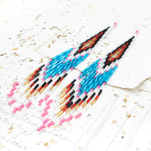 Load image into Gallery viewer, Colorful Artisan Made Beaded Fringe Earrings - Tucson Find

