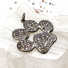 Load image into Gallery viewer, Silver Diamond-Studded Paw Print Pendant
