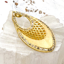 Load image into Gallery viewer, Gold Diamond-Studded Teardrop Pendant

