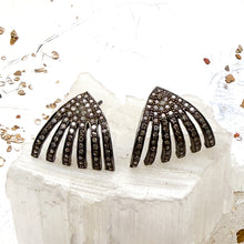 Load image into Gallery viewer, Silver Diamond Comb Earrings
