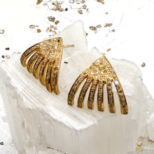 Load image into Gallery viewer, Gold Diamond Comb Earrings
