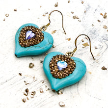 Load image into Gallery viewer, Turquoise Heart Earrings
