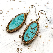 Load image into Gallery viewer, Turquoise Oval Earrings
