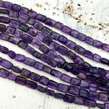 Load image into Gallery viewer, Smooth Amethyst Rectangle Gemstone Strand
