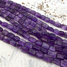 Load image into Gallery viewer, Smooth Amethyst Rectangle Gemstone Strand
