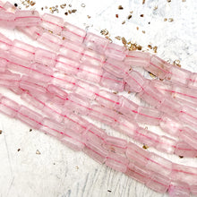 Load image into Gallery viewer, Smooth Rose Quartz Rectangle Strand
