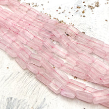 Load image into Gallery viewer, Smooth Rose Quartz Rectangle Strand
