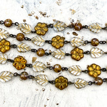 Load image into Gallery viewer, Neutral Blooms Czech Bead Chain - 1 foot
