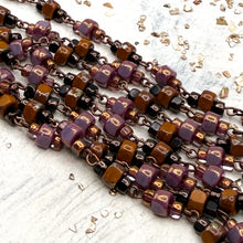 Load image into Gallery viewer, Copper &amp; Plum Czech Bead Chain - 1 foot
