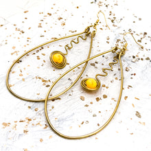 Load image into Gallery viewer, Brass African Earrings - Yellow
