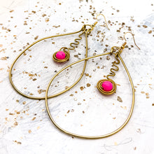 Load image into Gallery viewer, Brass African Earrings - Pink
