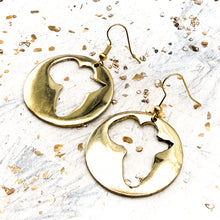 Load image into Gallery viewer, Brass African Earrings - Round Africa
