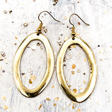 Load image into Gallery viewer, Brass African Earrings - Oval Frame

