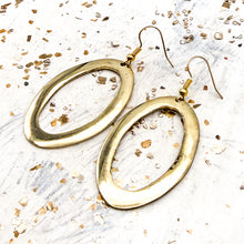 Load image into Gallery viewer, Brass African Earrings - Oval Frame
