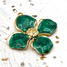 Load image into Gallery viewer, Gold-Plated Green Flower Pendant
