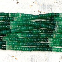 Load image into Gallery viewer, Shaded Green Onyx Heishi Gemstone Strand
