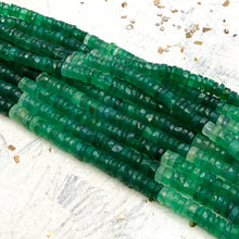 Load image into Gallery viewer, Shaded Green Onyx Heishi Gemstone Strand
