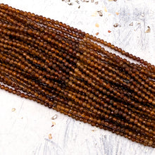 Load image into Gallery viewer, Hesonite Garnet Faceted Rondelle Gemstone Strand
