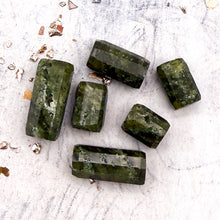 Load image into Gallery viewer, Green Garnet Tube Beads - 6pcs
