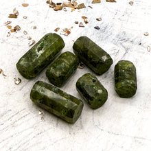 Load image into Gallery viewer, Green Garnet Tube Beads - 6pcs
