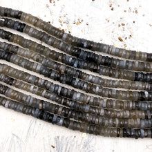 Load image into Gallery viewer, Grey Moonstone Heishi Gemstone Strand
