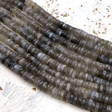 Load image into Gallery viewer, Grey Moonstone Heishi Gemstone Strand
