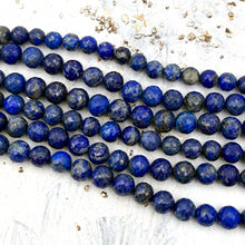 Load image into Gallery viewer, Faceted Round Lapis Gemstone Strand
