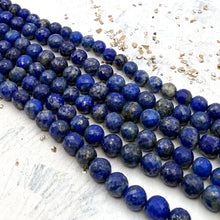 Load image into Gallery viewer, Faceted Round Lapis Gemstone Strand
