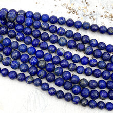 Load image into Gallery viewer, Faceted Round Lapis Gemstone Strand
