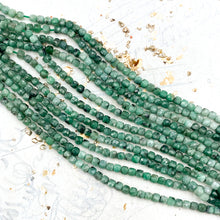 Load image into Gallery viewer, Emerald Cube Gemstone Bead Strand
