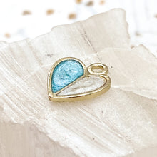 Load image into Gallery viewer, Golden/Blue Divided Heart Charm
