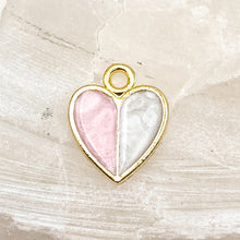 Load image into Gallery viewer, Golden/Pink Divided Heart Charm
