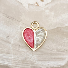 Load image into Gallery viewer, Golden/Red Divided Heart Charm

