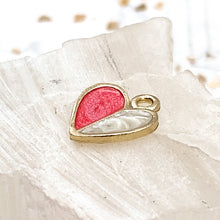 Load image into Gallery viewer, Golden/Red Divided Heart Charm
