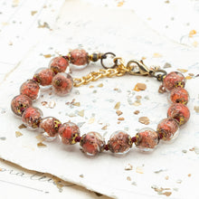 Load image into Gallery viewer, Red Ochre Venetian Glass Bracelet
