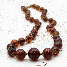 Load image into Gallery viewer, Sparkling Brown Graduated Venetian Glass Necklace
