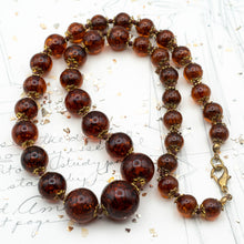Load image into Gallery viewer, Sparkling Brown Graduated Venetian Glass Necklace

