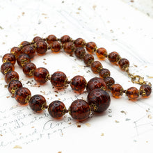 Load image into Gallery viewer, Sparkling Brown Graduated Venetian Glass Necklace
