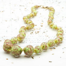 Load image into Gallery viewer, Key Lime Pie Graduated Venetian Glass Necklace
