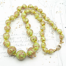 Load image into Gallery viewer, Key Lime Pie Graduated Venetian Glass Necklace
