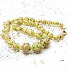 Load image into Gallery viewer, Key Lime Pie Graduated Venetian Glass Necklace
